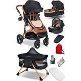 Baby Home 9 In 1 Set Baby Home 946 Single-To Travel Sistem Bebek Arabası ve 510 Lulla-Go Anne Yanı Bebek Sepeti Beşik - Siyah
