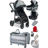Baby Home 9 In 1 Set Baby Home 946 Single-To Travel Sistem Bebek Arabası ve 600 Nanny Oyun Parkı Park Yatak Beşik - Gri