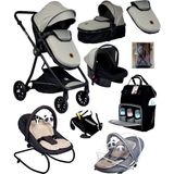 Baby Home 9 In 1 Yeni Doğan Full Set 1010 Travel Sistem Bebek Arabası 330 Sallanır Ev Tipi Ana Kucağı - Füme