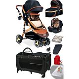 Baby Home 9 in 1 Yeni Ekonomi Paket Baby Home 945 Travel Sistem Bebek Arabası 560 Oyun Parkı Sepet Beşik - Pudra
