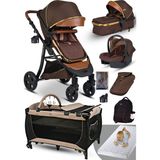 Baby Home 9 in 1 Yeni Ekonomi Paket Baby Home 985 Travel Sistem Bebek Arabası 560 Oyun Parkı Park Yatak Beşik - Beyaz