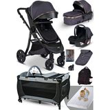 Baby Home 9 in 1 Yeni Ekonomi Paket Baby Home 985 Travel Sistem Bebek Arabası 560 Oyun Parkı Park Yatak Beşik - Mavi - Siyah