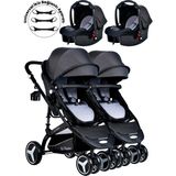 Baby Home 945 Füme Ayrılıp Birleşebilen Travel Sistem İkiz Bebek Arabası