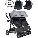 Baby Home 945 Gri Ayrılıp Birleşebilen Travel Sistem İkiz Bebek Arabası