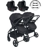 Baby Home 950 Ayrılıp Birleşebilen Travel Sistem Ikiz Bebek Arabası - Siyah