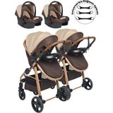 Baby Home 950 Gold Kahve Ayrılıp Birleşebilen Travel Sistem Ikiz Bebek Arabası