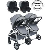 Baby Home 950 Gri Ayrılıp Birleşebilen Travel Sistem Ikiz Bebek Arabası
