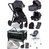 Baby Home Ekonomi Paket 10 In 1 Baby Home 985 Travel Sistem Bebek Arabası 560 Oyun Parkı Yatak Beşik 1450 Mama Sandalyesi - Gri