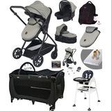 Baby Home Ekonomi Paket 10 In 1 Set 1010 Travel Sistem Bebek Arabası 560 Oyun Parkı Yatak Beşik 1450 Mama Sandalyesi - Füme