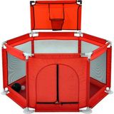 Baby Home Happy 2in1 Gevenli Bebek ve Çocuk Oyun Alanı Oyun Parkı Oyun Matı ve Topları - 150 x 70 x 67 - Kırmızı