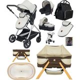Baby Home Yeni Doğan 9 In 1 Full Takım 1010 Travel Sistem Bebek Arabası Angel Sepet Anne Yanı Beşik - Gri