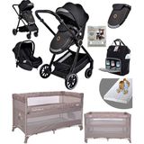 Baby Home Yeni Doğan Set Paketi 990 Travel Sistem Bebek Arabası Lorelli Anne Yanı Oyun Parkı Yatak Beşik - Siyah