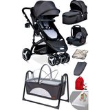 Baby Home Yeni Ekonomi Paket 8 In 1 945 Travel Sistem Bebek Arabası 340 Anne Yanı Bebek Sepeti Beşik Yatak - Füme