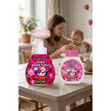 Baby Icon Doğal Çocuk Köpük El Sabunu 350 ml Çilek Kokulu Vegan Parabensiz Çiçek Şekilli Pembe Köpük ve Yedek Dolum
