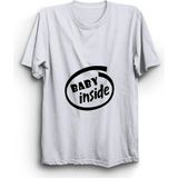 Baby Inside, Bebek Içerde, Pregnant, Hamile Tişörtü - Beyaz - XL