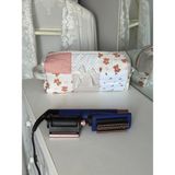 Baby Kangaroo Bej Patchwork Desenli Dyson Airwrap Uyumlu Saç Şekillendirici Çantası 35x14x12, XXL Makyaj ve Kozmetik Organizer, %100 Pamuklu, Yıkanabilir, Seyahat ve Hediye İçin Ideal