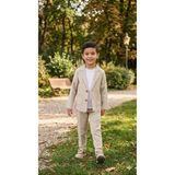 Baby Kids Colors Bej Renkli Çocuk Takım Elbise - Ceket, Pantolon ve Basic Tişört | Şık ve Rahat - 8 Yaş