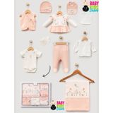 Baby Kids Colors Çiçek Nakışlı %100 Pamuklu 10'lu Hastane Çıkışı - Bej - Yenidoğan