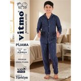 Baby Kids Colors Çizgili Pijama Takımı - Lacivert - 14 Yaş