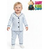 Baby Kids Colors Erkek Çizgili Alt Üst Pijama Takımı - Mavi - 3 Yaş