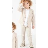 Baby Kids Colors Erkek Çocuk Keten Ceketli Spor Takım Elbise/ Gösteri /özel Gün/mezuniyet Spor Takım Elbise - Bej - 7 Yaş