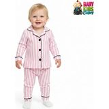 Baby Kids Colors Kız Çizgili Alt Üst Pijama Takımı - Pembe - 8 Yaş