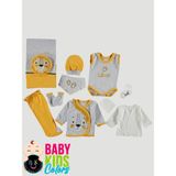 Baby Kids Colors Kutulu Aslan Lüx Bebek Zıbın Seti Yenidoğan Hastane Çıkışı Bebek Giyim - Sarı