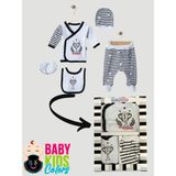 Baby Kids Colors Kutulu Yeni Doğan Bebek Zıbın Takımı 5 Parça %100 Pamuk - Beşiktaş - Yenidoğan