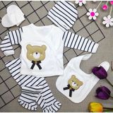 Baby Kids Colors Süzene Ayıcık Lüks Yeni Doğan Hastane Çıkış Zıbın Seti - 0 - 3 Ay - Ekru