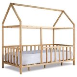Baby Kinder 90 x 190 cm Çatılı Montessori Bebek Çocuk Karyolası - Ahşap