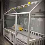 Baby Kinder Baby Kinder Çatılı Beyaz Montessori Bebek & Çocuk Karyolası - 80 x 180 cm
