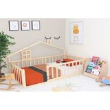 Baby Kinder Doğal Ahşap Montessori Bebek ve Çocuk Karyolası - 100 x 200 cm