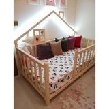 Baby Kinder Happy Doğal Montessori Bebek ve Çocuk Karyolası 90 x 190 cm - Ahşap