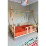 Baby Kinder Kızıldereli Doğal Montessori Bebek & Çocuk Karyolası - 100 x 200 cm - Çam