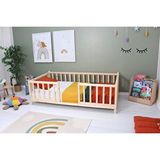 Baby Kinder Montessori Doğal Ahşap Bebek Ve Çocuk Karyolası Kahverengi