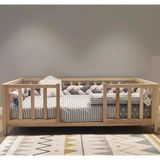 Baby Kinder Singular Montessori Doğal Bebek ve Çocuk Karyolası - 70 x 130 cm - Çam