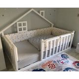 Baby Kinder Star Happy Montessori Bebek ve Çocuk Karyolası - 70 x 130 cm - Beyaz