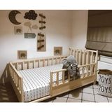 Baby Kinder Tuna Doğal Montessori Bebek ve Çocuk Karyolası - 100 x 200 cm - Çam