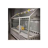 Baby Kinder Unisex Beyaz Çatılı Beyaz Montessori Bebek ve Çocuk Karyolası