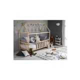 Baby Kinder Unisex Çocuk Bebek Çatılı Doğal Montessori & Karyolası