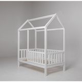Baby Kinder Wh. Lovely Ahşap Montessori Bebek ve Çocuk Oyun Evi ve Karyolası - 100 x 200 cm - Beyaz