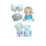 Baby Kutulu Mavi Erkek Bebek Hastane Odası Süsleme Balon Seti