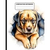 Baby Labrador Wrapped In A Cozy Blanket College Ruled Composition NoteBook: Glossy Paperback Notebook: 120 Pages Size 8.5 Inches By 11 Inches