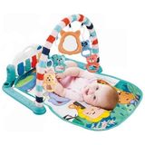 Baby Londy Sevimli Hayvanlar Sesli Işıklı Aynalı Piyanolu Oyun Halısı Mavi-Pembe