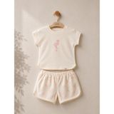 Baby Long Kız Çocuk Şortlu Ikili Takım - 5 Yaş - Naturel