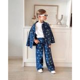 Baby Lory Kids Store Kız Çocuk Kalp Desenli Kot Ceket - 4 - 5 Yaş - Kot Ceket Mavi