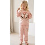 Baby Lory Kids Store Kız Çocuk Labubu Desenli Bol Paça Takım - Pembe