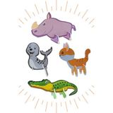 Baby Maket 4 Farklı Hayvan (Timsah, Fok, Gergedan, Kedi)