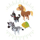 Baby Maket 4 Farklı Hayvan (Zebra, Balık, Tay, Köpek)