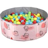 Baby Marine Katlanabilir Top Havuzu - Oyun Halısı + 150 Adet 4 Renk Top Hediye - Pembe